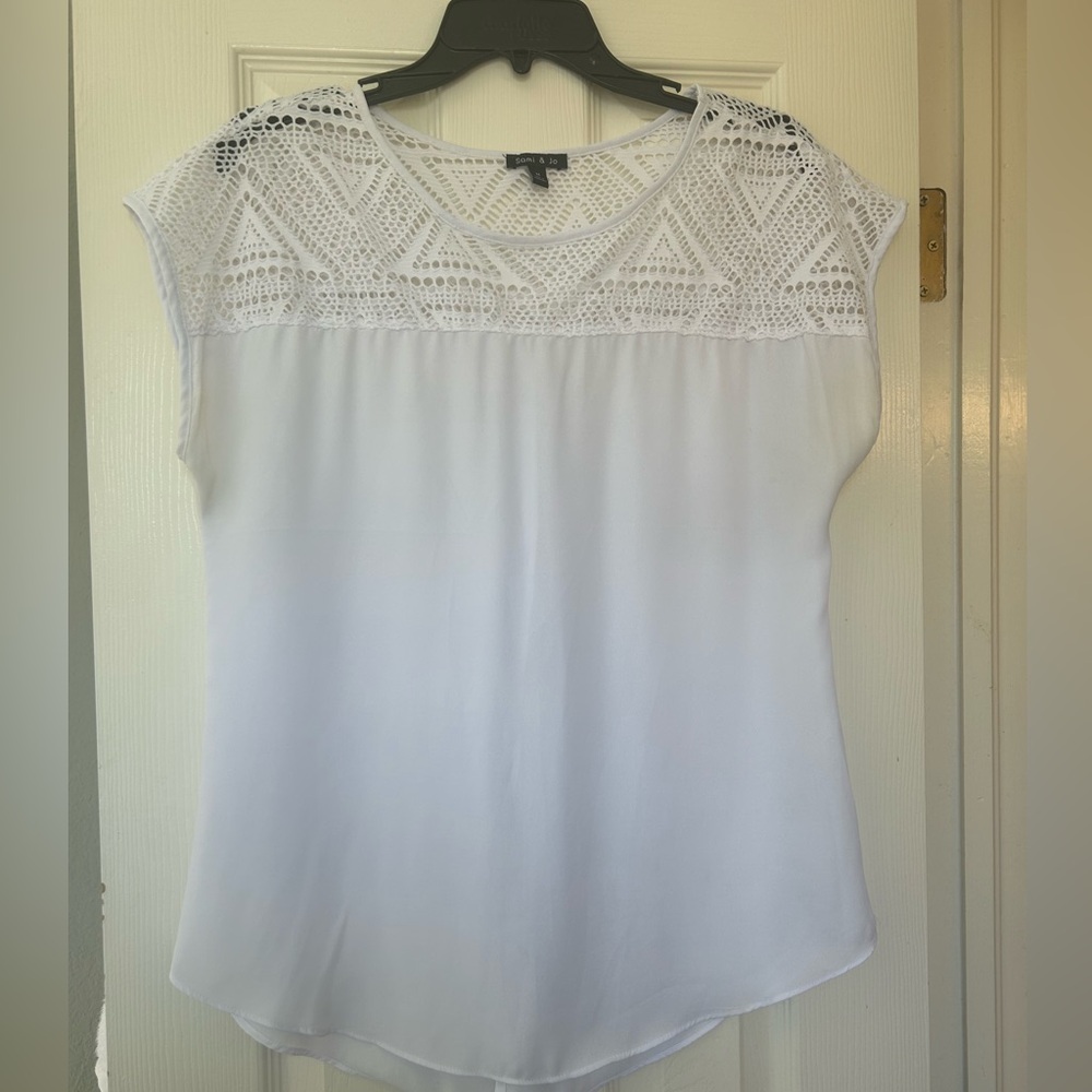 Sami & Jo sheer top sz M White